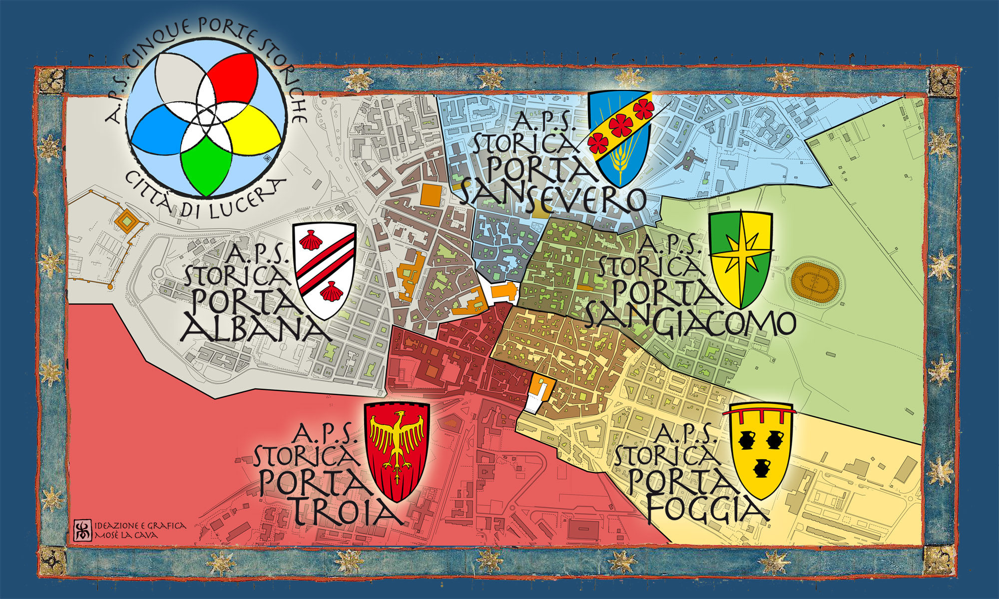 Cinque Porte Mappa città di Lucera
